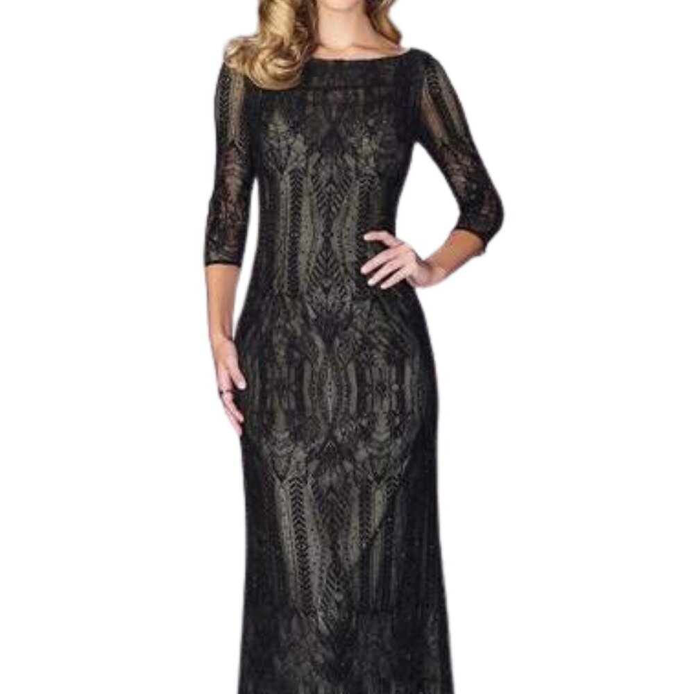 SALE NWT La Femme 24855 Mother of the Bride Dress Black Size 2